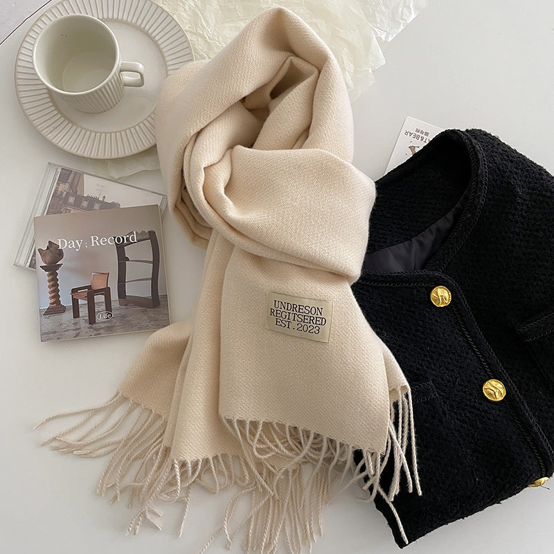 Double-sided Artificial Cashmere Scarf Women&