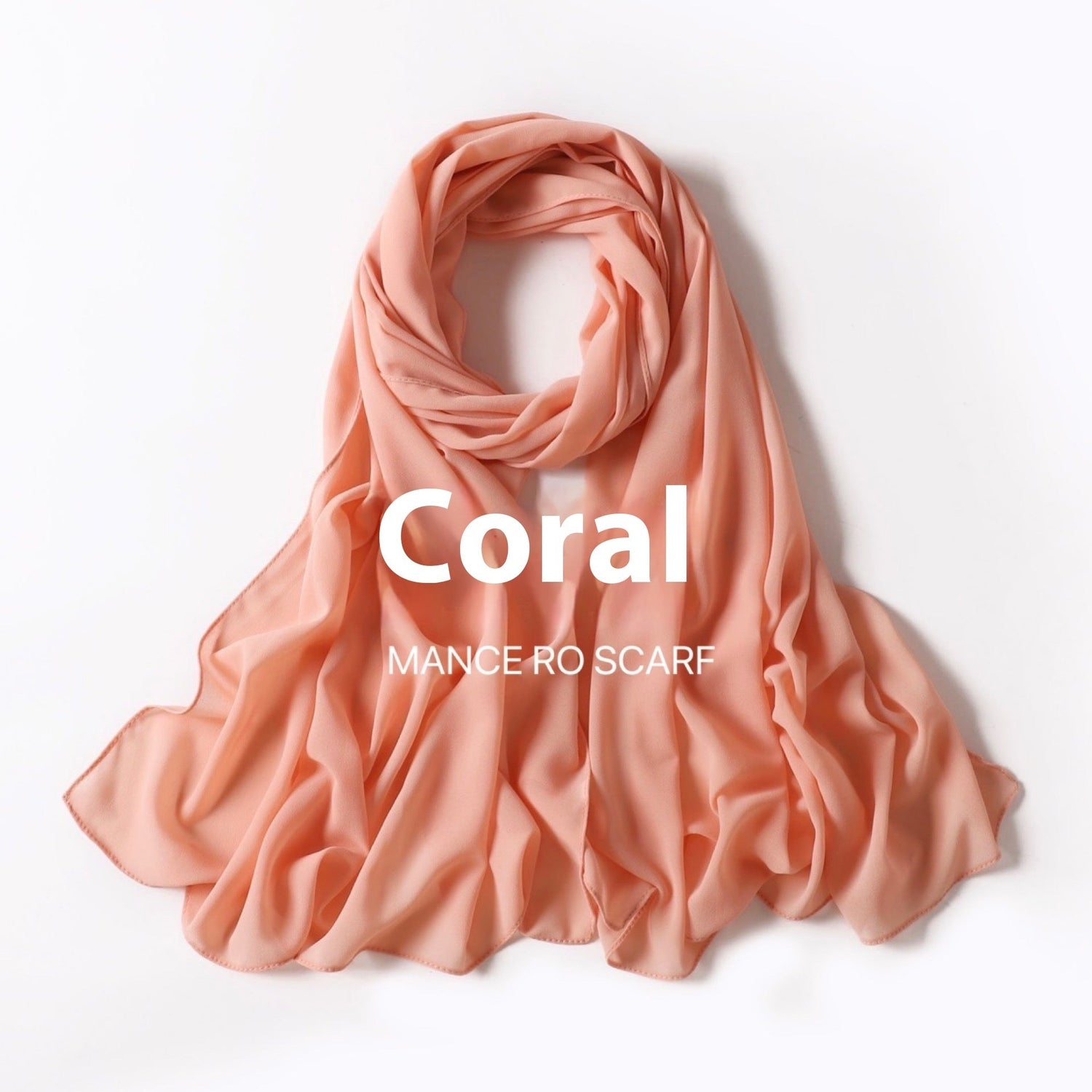 Pure Color Pearl Chiffon Scarf Headcloth Veil Chiffon Scarf Limorista