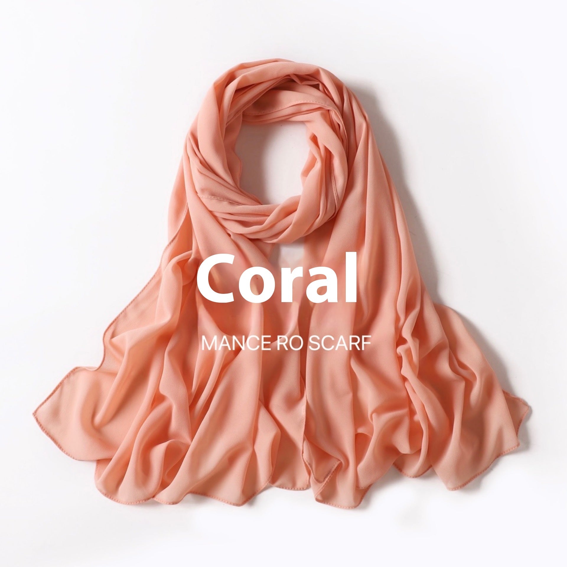 Pure Color Pearl Chiffon Scarf Headcloth Veil Chiffon Scarf Limorista