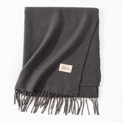 Pure Color Artificial Cashmere Scarf Women&