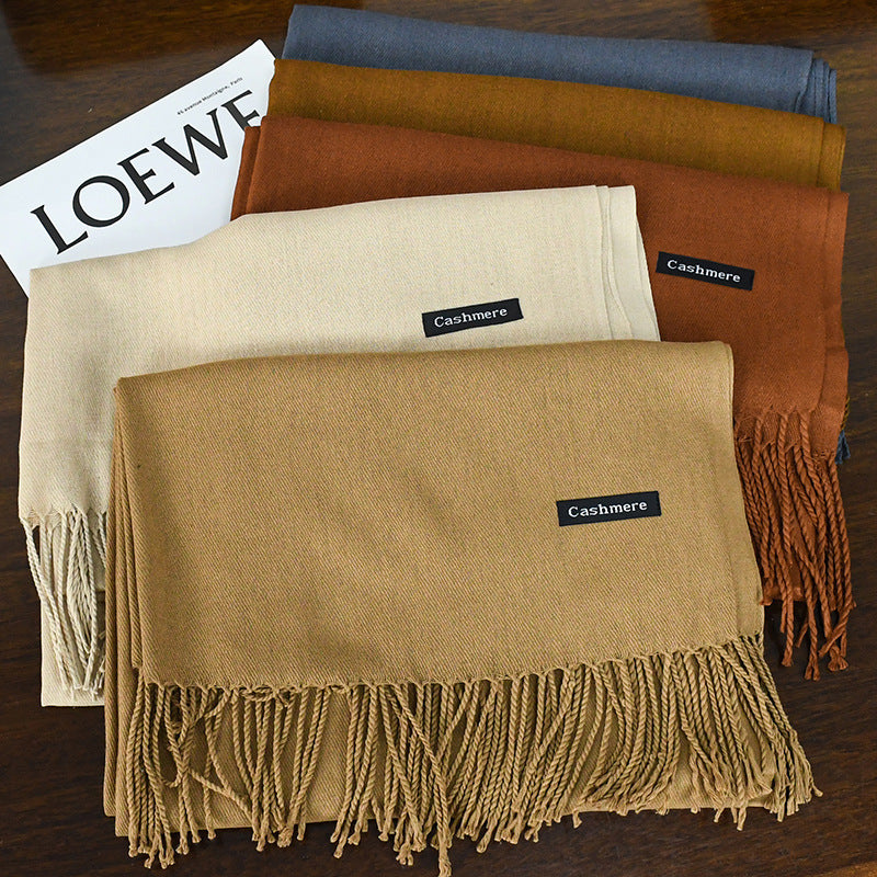 Annual Meeting Warm Cashmere Tassel Scarf Limorista