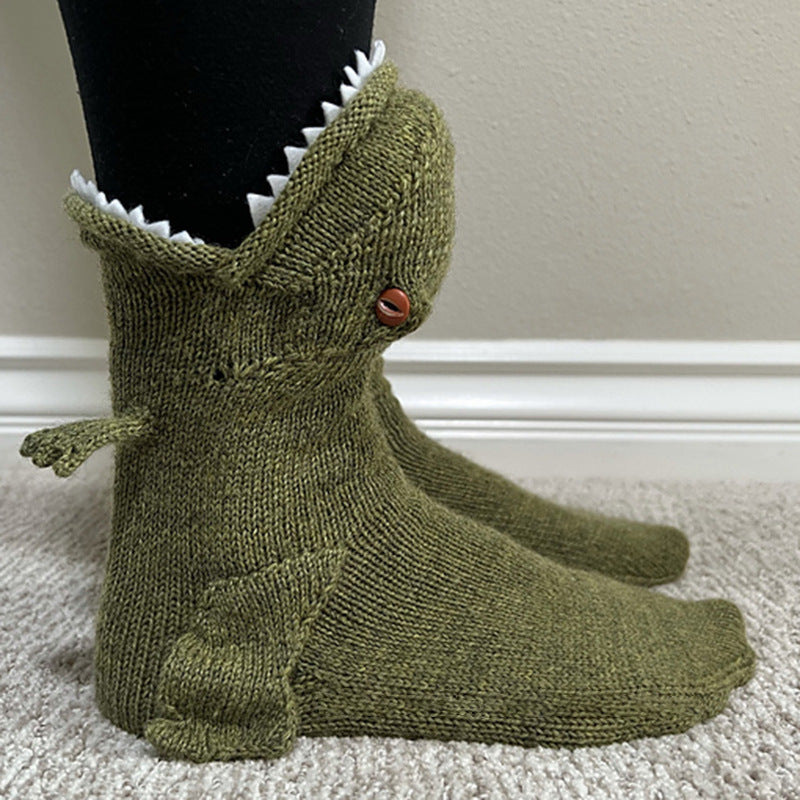 Funny Shark Chameleon Cartoon Socks Limorista