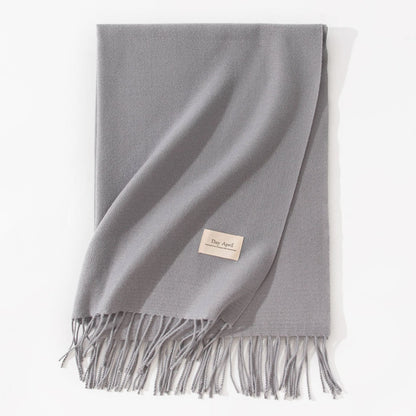 Pure Color Artificial Cashmere Scarf Women&