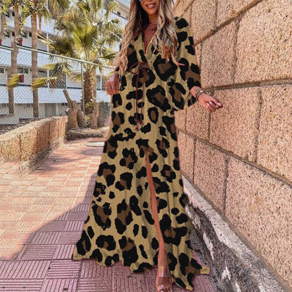 Sexy V-neck Split Irregular Beach Long Skirt Dress Limorista