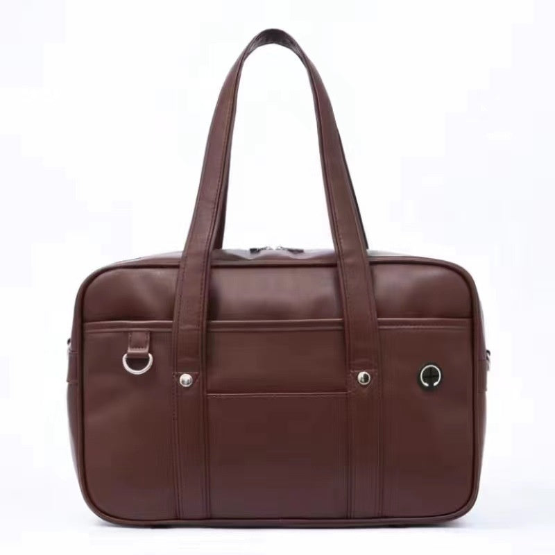 One-shoulder Student Commuter PU Uniform School Handbag Limorista