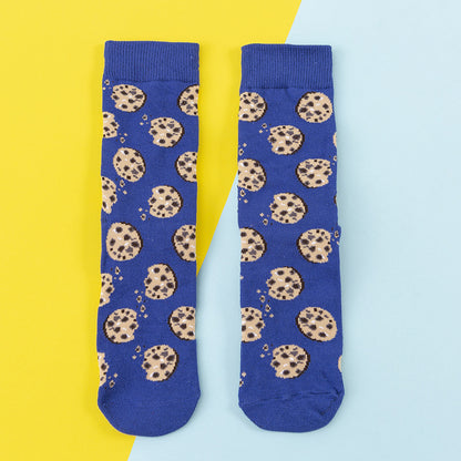 Avocado Chips Egg Fun Patchwork Color Medium Tube Cotton Socks Female Limorista