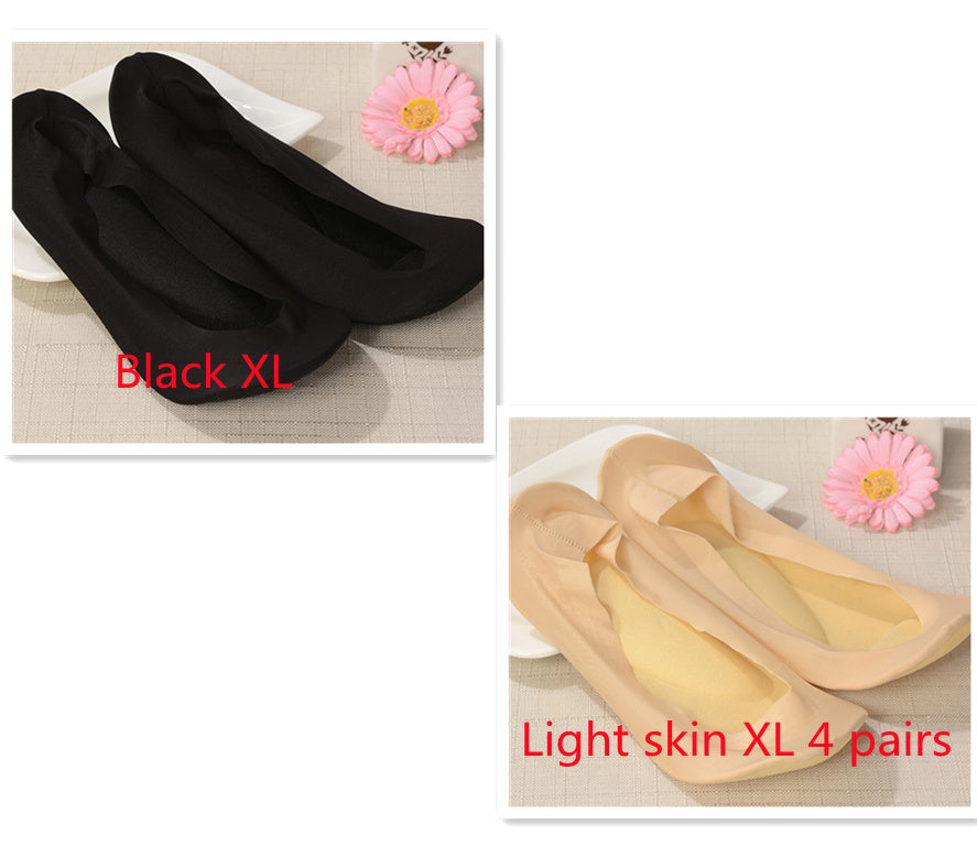 3D Arch Foot Massage Health Care Women Summer Socks Ice Silk Socks Shallow Mouth Silica Gel Invisible Slippers Feet Care Limorista