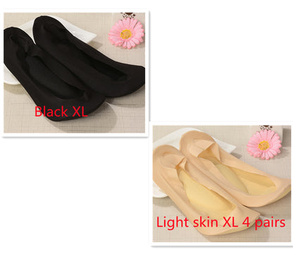 3D Arch Foot Massage Health Care Women Summer Socks Ice Silk Socks Shallow Mouth Silica Gel Invisible Slippers Feet Care Limorista
