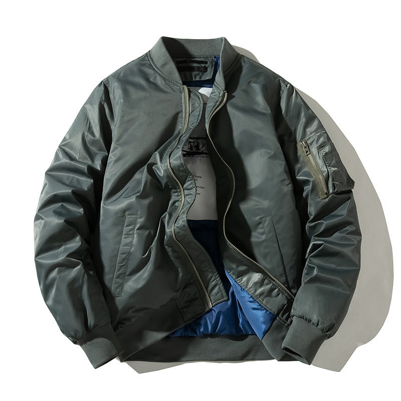 Acket Solid Pilot Jackets Men Military Flight Baseball Limorista