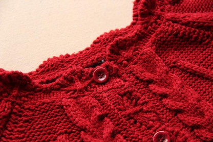 Solid Color Buttons Knitted Coat For Women Limorista