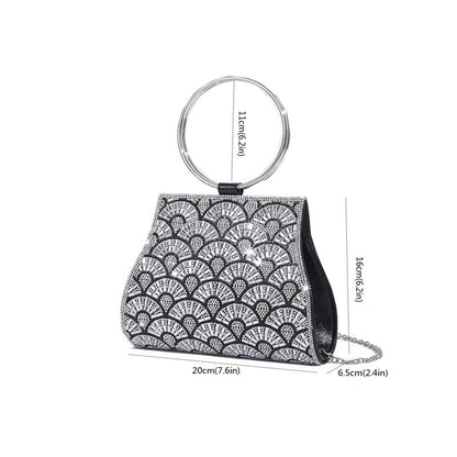 Dinner Bag Inlaid With Diamond PU European And American Chain Limorista