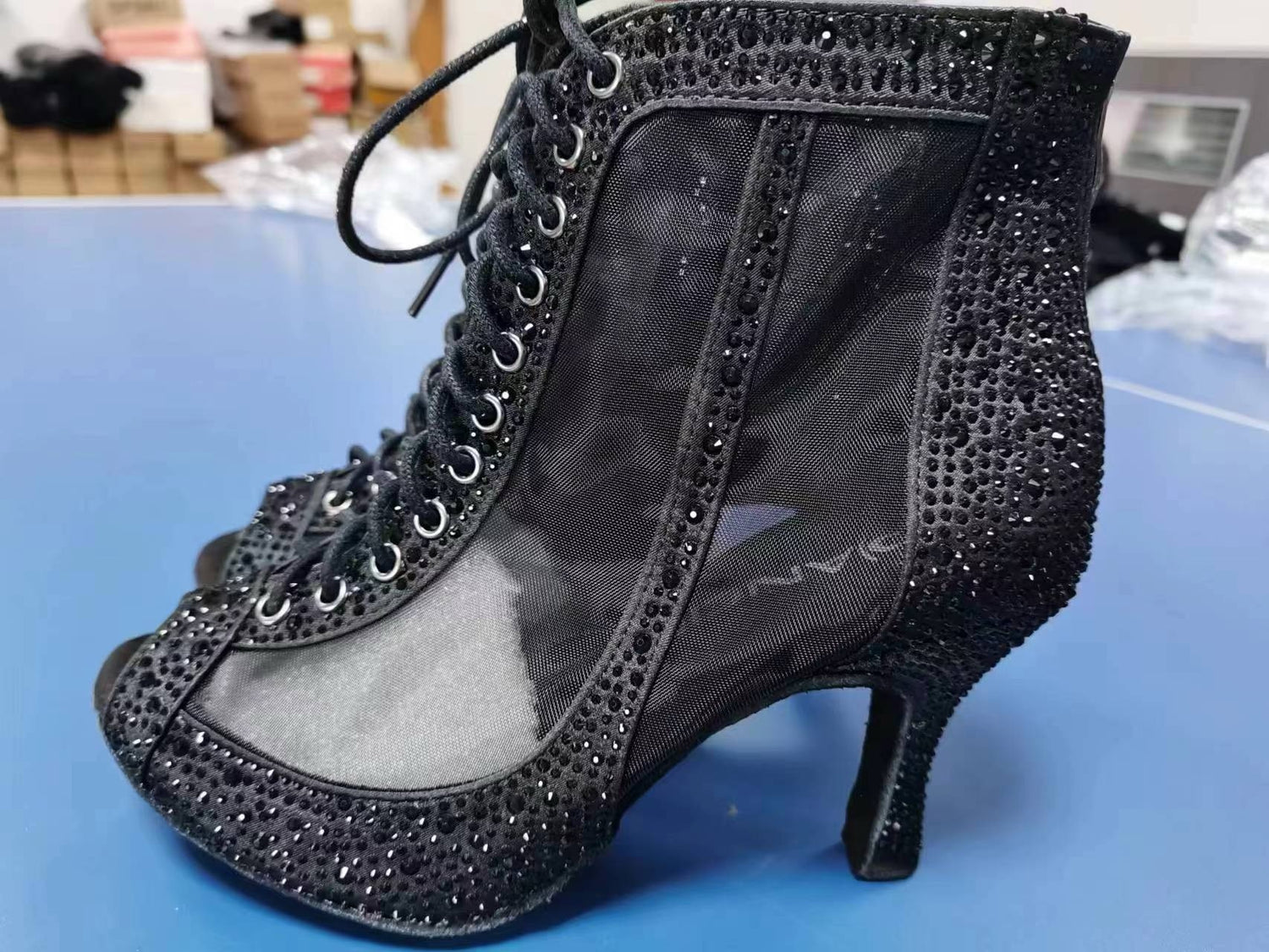 Rhinestone Latin Dance Shoes Adult Women&