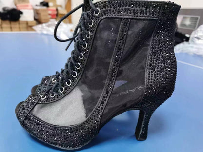 Rhinestone Latin Dance Shoes Adult Women&