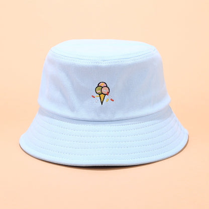 Korean version of fun ice cream embroidery fisherman hat Limorista