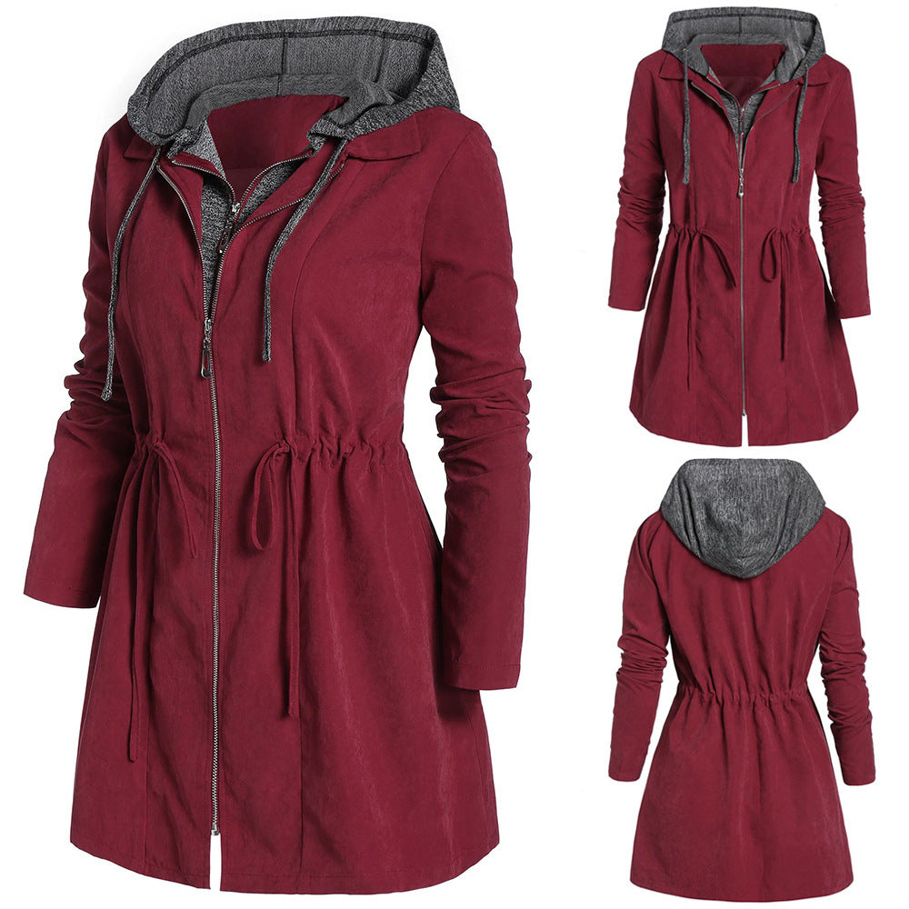 Ladies mid-length thick quilted hooded coat Limorista