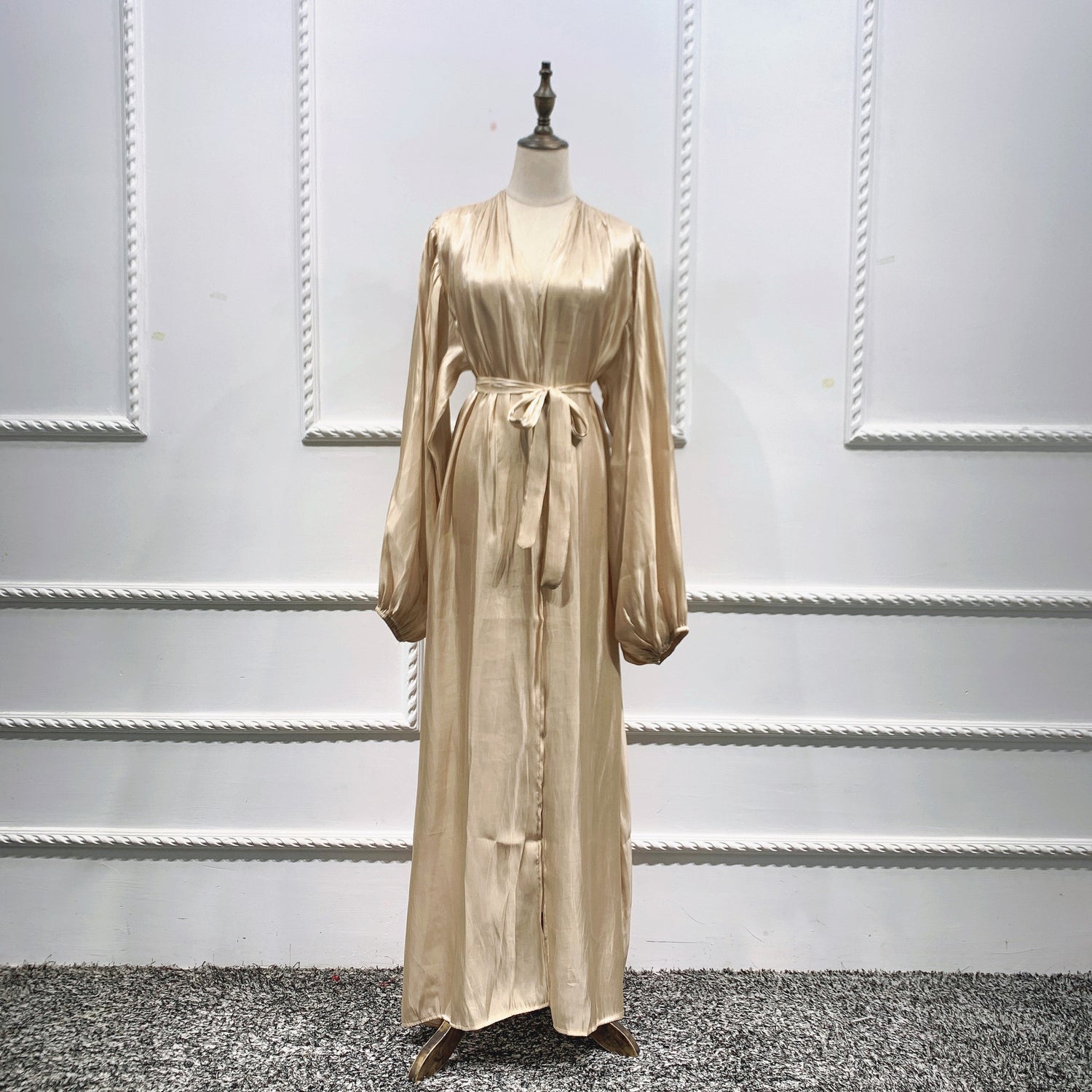 Elegant Long Dress With Waist Puff Sleeves For Ladies Limorista