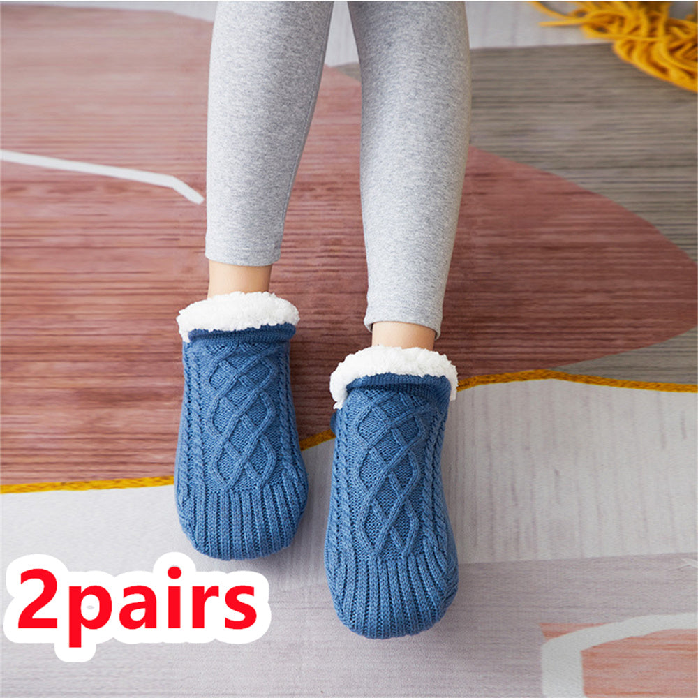 Winter Woolen Socks Women Thicken Warm Home Bedroom Socks Slippers Men Non-slip Foot Warmer Snow Socks Calcetines Mujer Limorista