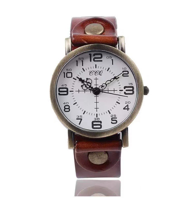 Belt Retro Neutral Watch European And American Digital Women&