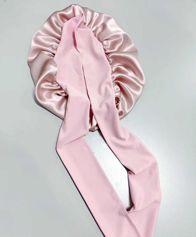 Wide-brimmed Lace-up Adjustable Elastic Large Silk Nightcap Limorista