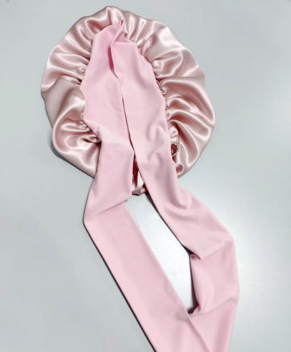 Wide-brimmed Lace-up Adjustable Elastic Large Silk Nightcap Limorista