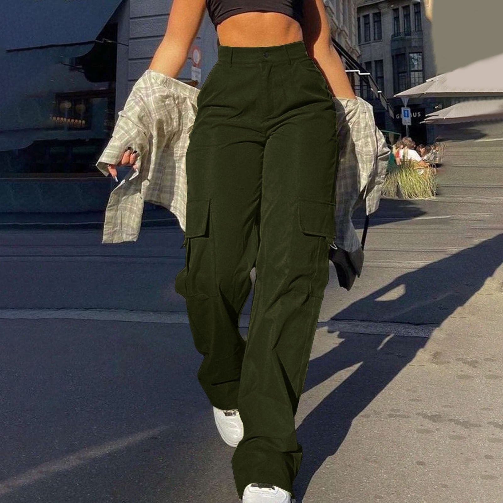 Multi-Pocket Workwear Straight-leg Trousers Limorista