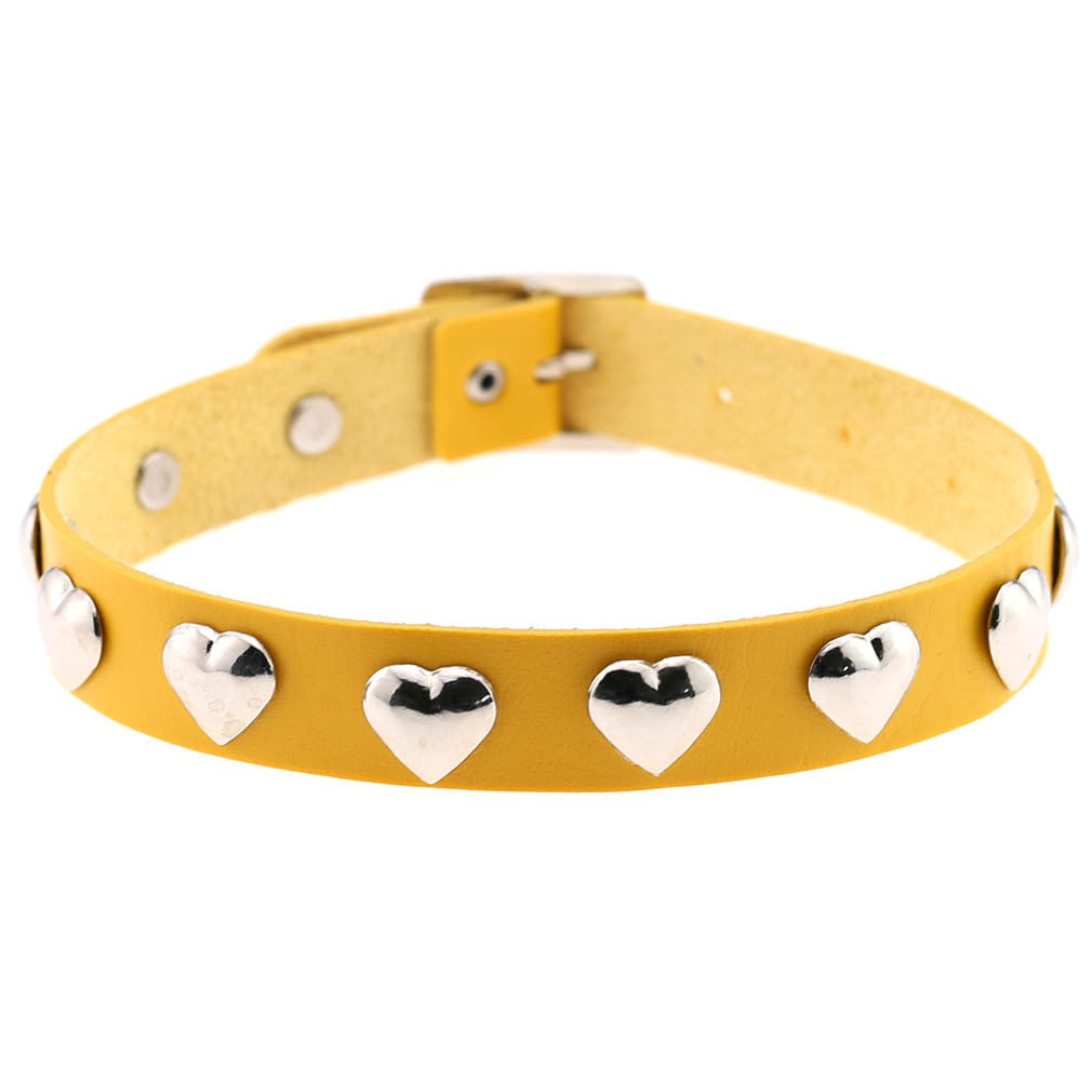 Fan Original New Punk Gothic Love Heart-shaped Rivets Pin Buckle Necklace Limorista