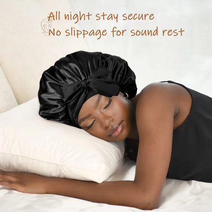 New Silk Bonnet For Sleeping Women Satin Bonnet Hair Bonnet Night Sleep Cap Scarf Wrap For Curly Hair With Tie Band For Curly Hair Limorista