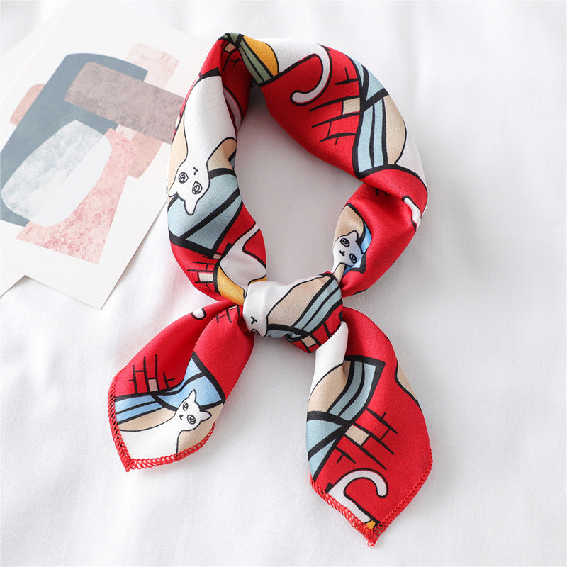 Fashionable All-match Satin Artificial Silk Scarf Limorista