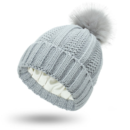 Woolen Cap Knitted Protection Hairstyle Silky Stretch Satin Knitted Hat Limorista