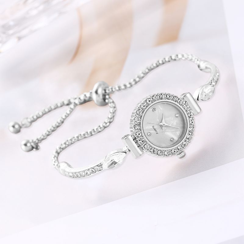 Diamond Dial Decorative Pull-out Bracelet Watch Limorista