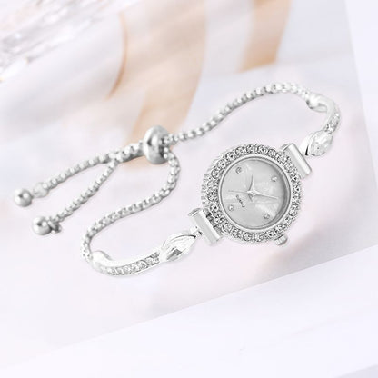 Diamond Dial Decorative Pull-out Bracelet Watch Limorista