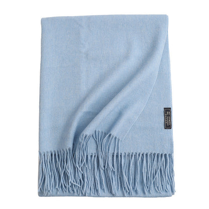 New Solid Color Wool Long Beard Warm Tassel Scarf Thick Limorista