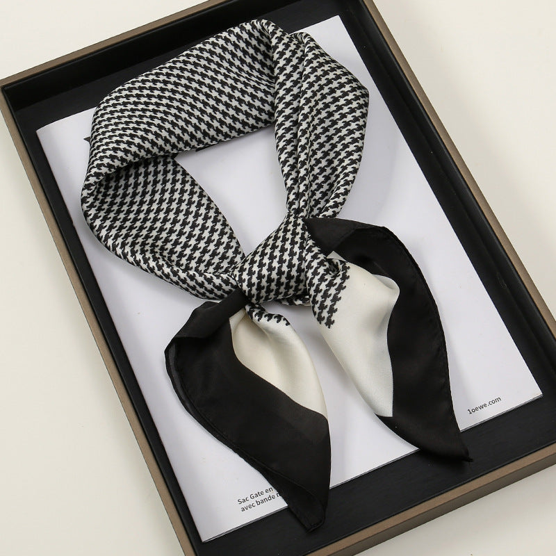 Artificial Silk Striped High-grade Korean Style Stylish Beach Arm Bag Silk Scarf Limorista