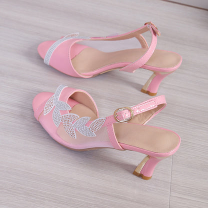 Summer New High Heel Sandals Stiletto Heel Rhinestone Buckle Sandals Fashion Sexy High Heels Limorista