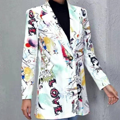 Printed Casual Printed Small Suit Jacket Women&
