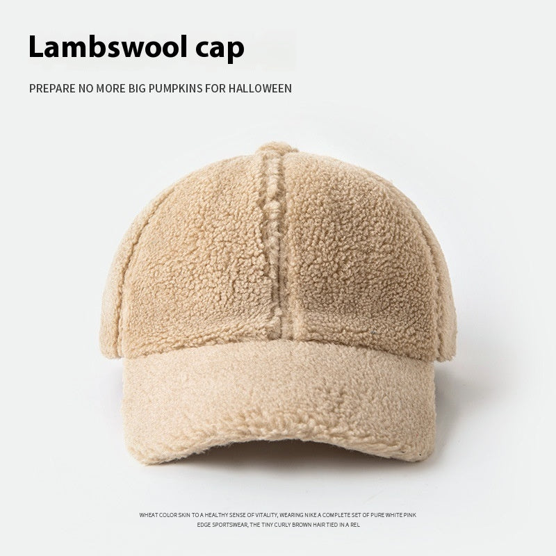 Lamb Wool Hat For Women Plush Peak Cap Limorista