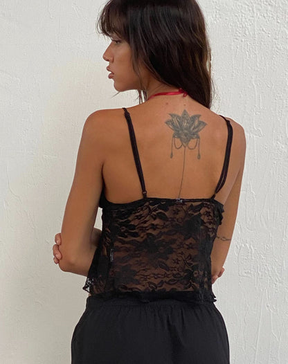 2023 European And American Sexy Lace Top With Narrow Straps Limorista