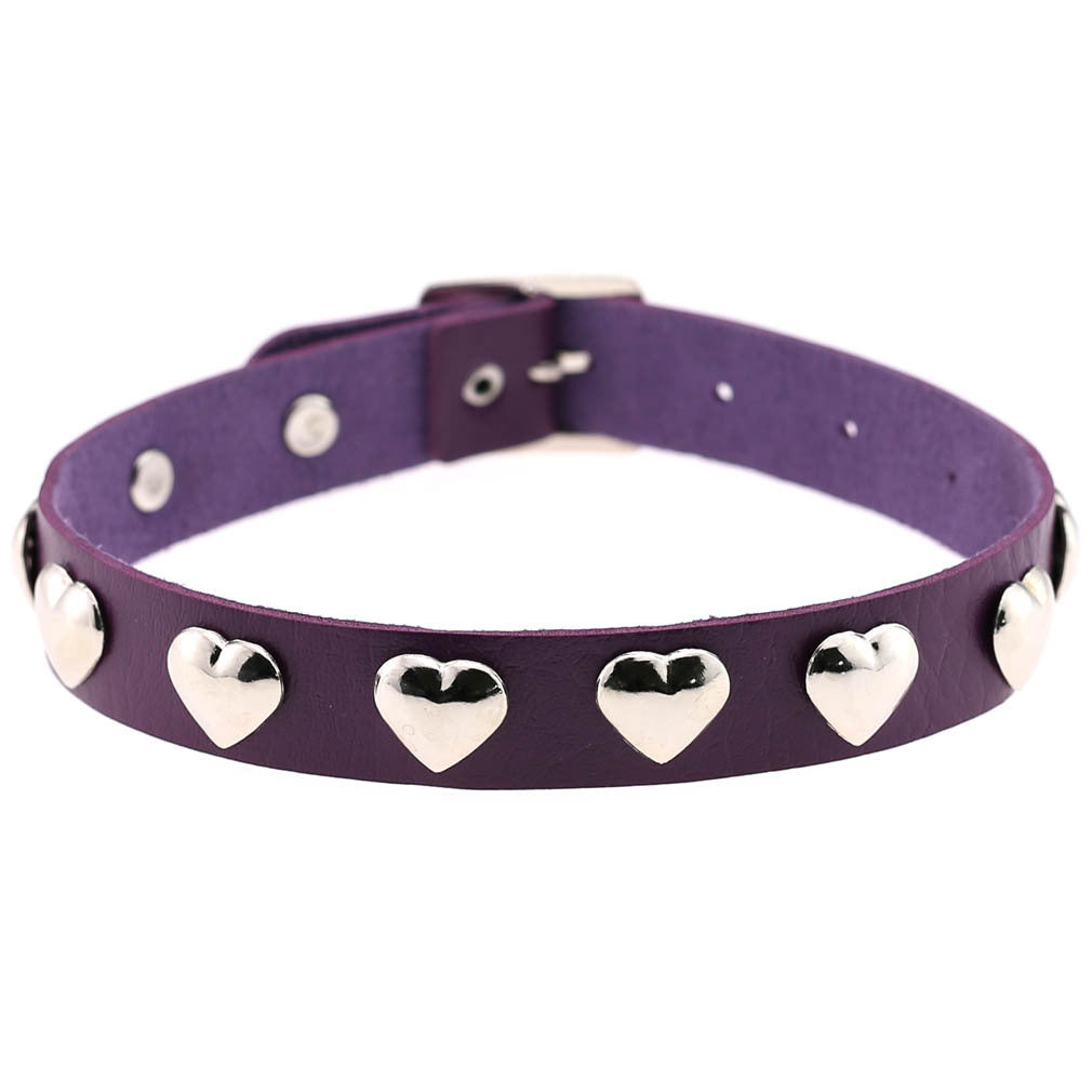 Fan Original New Punk Gothic Love Heart-shaped Rivets Pin Buckle Necklace Limorista