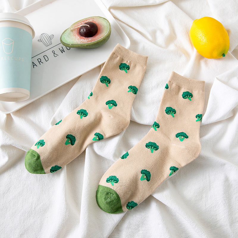 Gentle Sweet Strawberry Tomato Pastoral Style Japanese-style Retro Artistic Lolita Tube Socks Limorista
