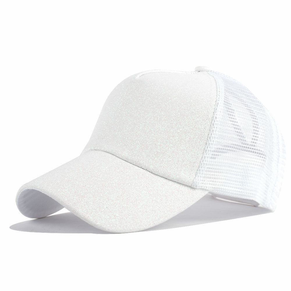 Ponytail Baseball Cap Korean Solid Color Sequins Limorista