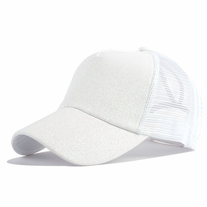Ponytail Baseball Cap Korean Solid Color Sequins Limorista