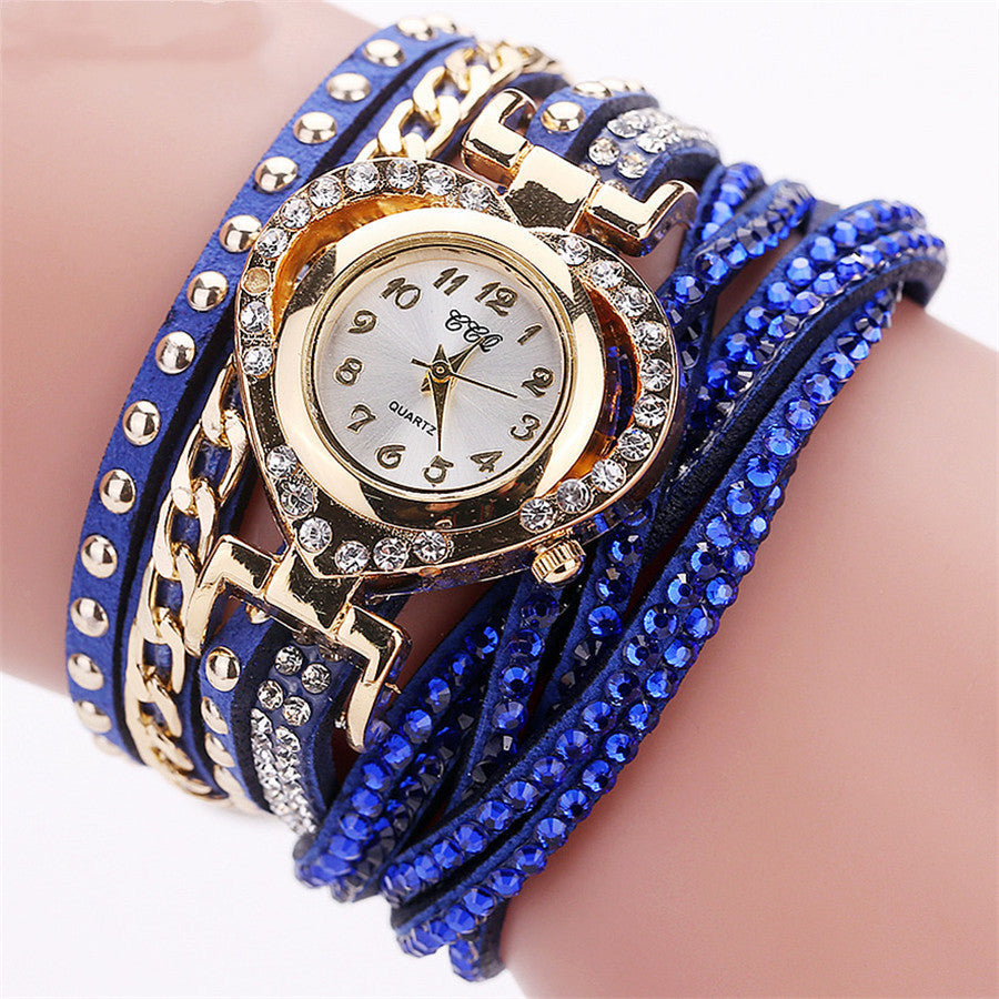 Ladies Round Diamond Love Dial Bracelet Watch Limorista