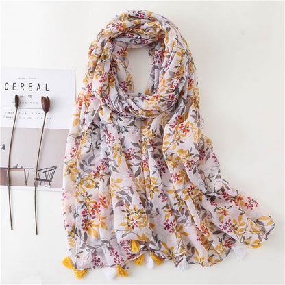 Japanese Style Artistic Fresh Cotton And Linen Scarf Retro Patchwork Bohemian Cashew Print Limorista