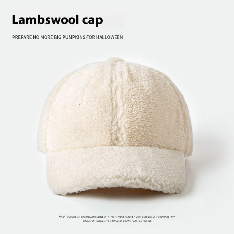 Lamb Wool Hat For Women Plush Peak Cap Limorista