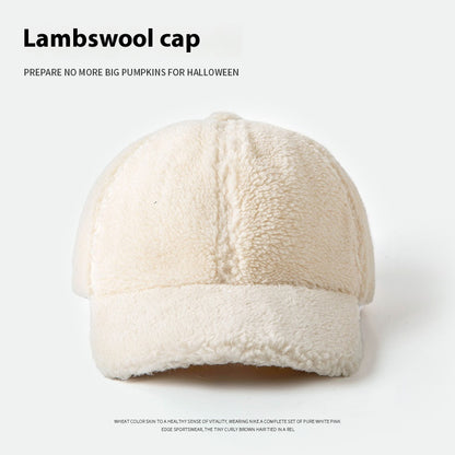 Lamb Wool Hat For Women Plush Peak Cap Limorista