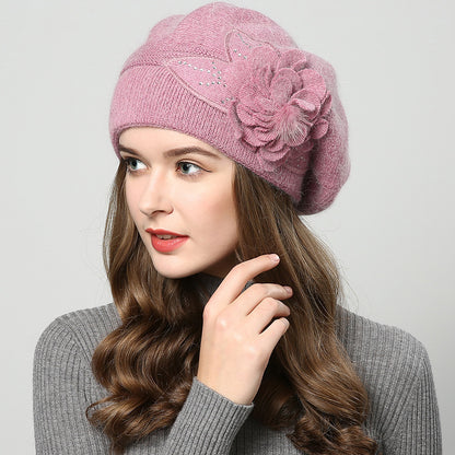 Autumn Winter All-match Rabbit Fur Knitted Woolen Cap Women Limorista