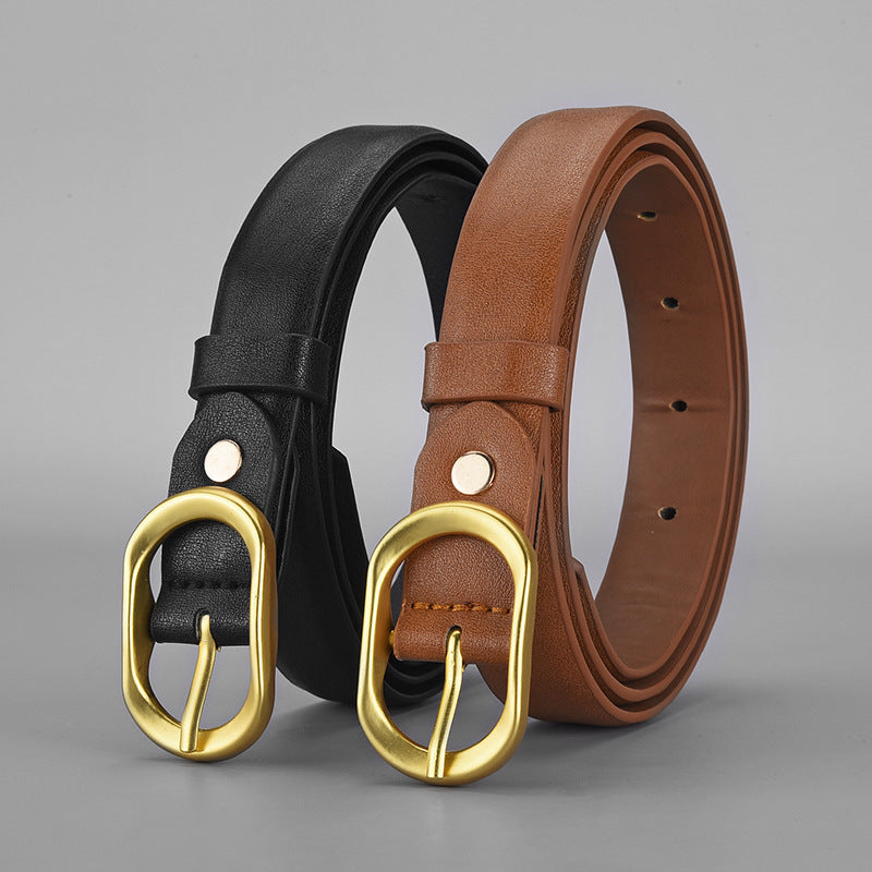 Trendy Unique Jeans All-match Decorative Thin Belt Limorista