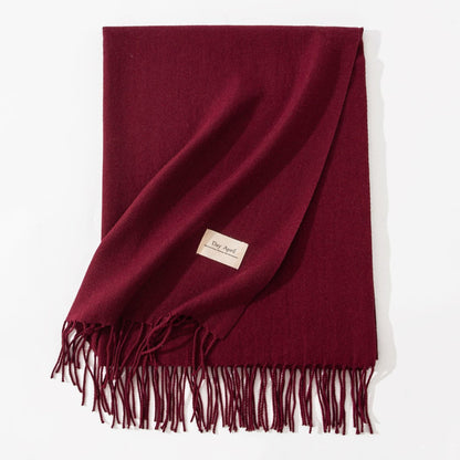 Pure Color Artificial Cashmere Scarf Women&