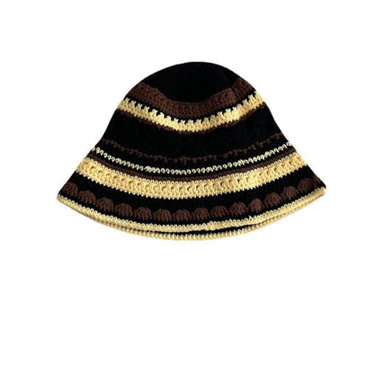 Japanese-style Retro Hollow Flower Handmade Knitted Bucket Hat Women Limorista