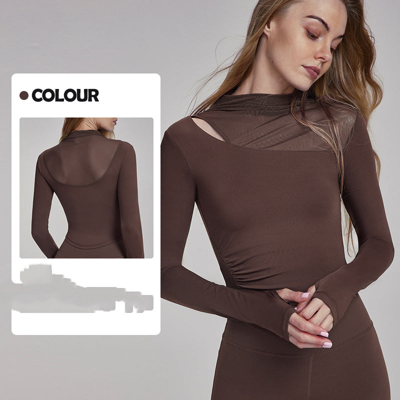 Yoga Clothes Long-sleeved Top With Chest Pad Slim Fit Slimming Limorista